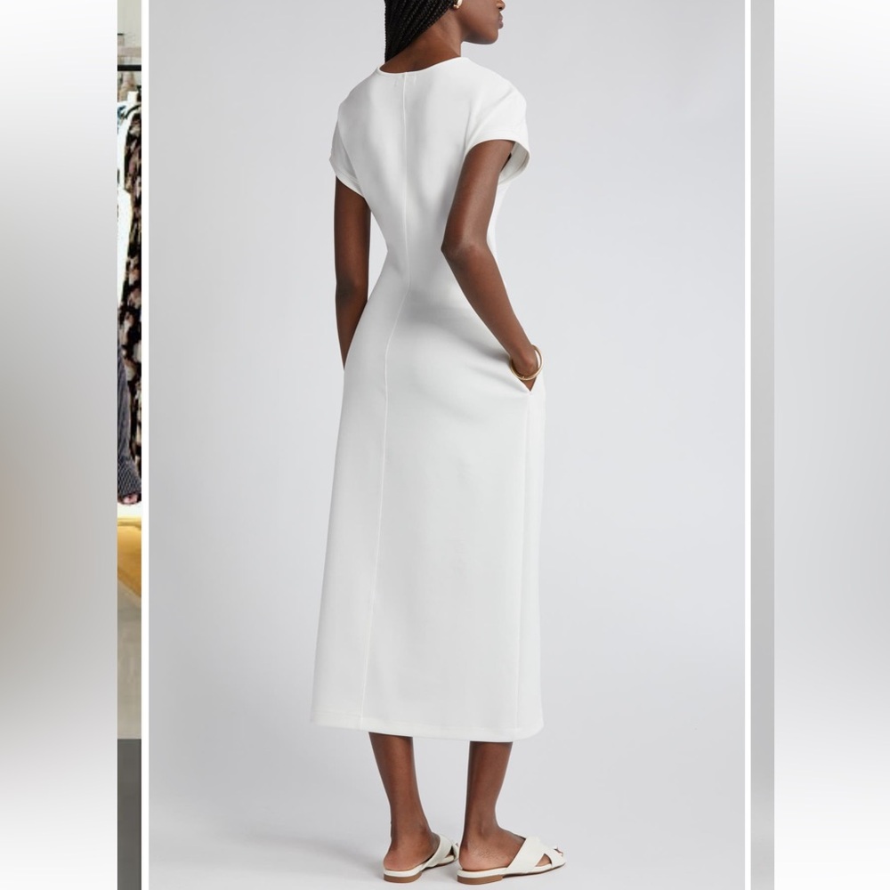 NWOT Nordstrom White Tie Waist Midi Dress Size Large - Picture 5 of 9